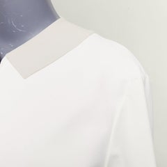 STELLA MCCARTNEY 2011 off white cotton panels collarless zip bomber IT36 XXS