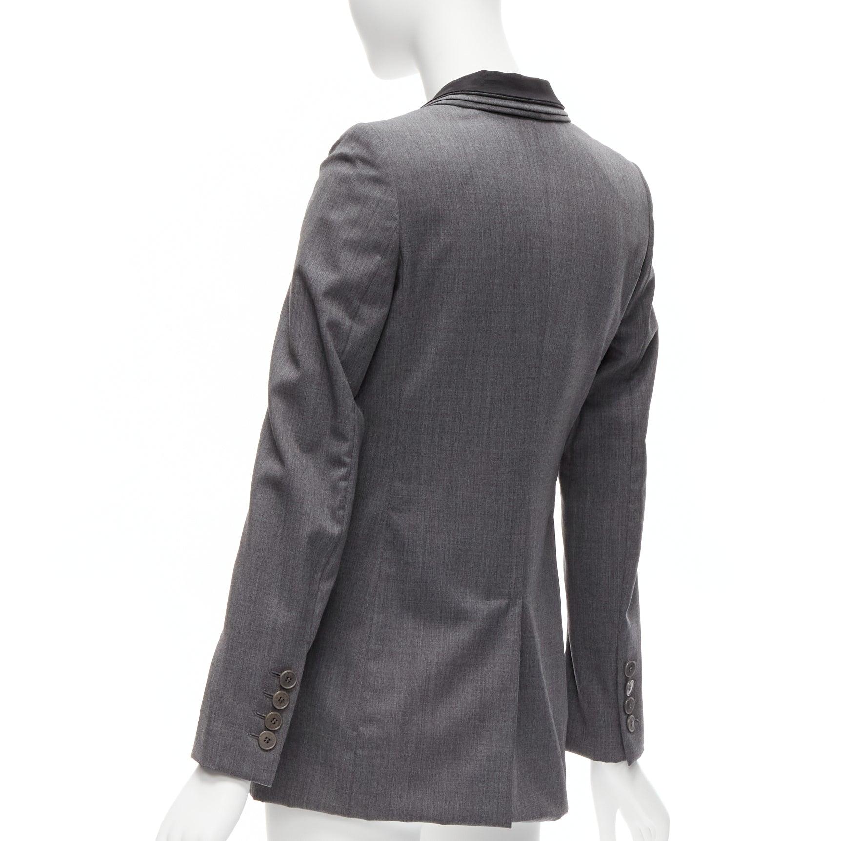 STELLA MCCARTNEY 2011 wool triple layer shawl pocketed fitted blazer IT36 XXS For Sale 3