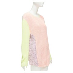 STELLA MCCARTNEY 2012 neongelb-orangefarbener Pullover aus Baumwollmischung in Übergröße IT44 L