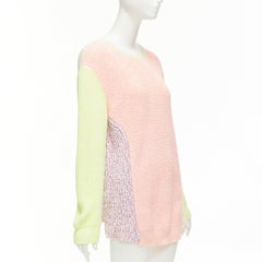 STELLA MCCARTNEY 2012 neongelb-orangefarbener Pullover aus Baumwollmischung in Übergröße IT44 L