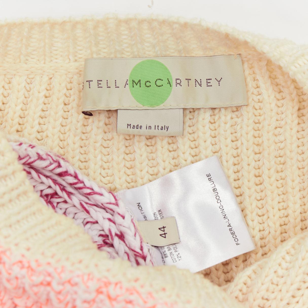 STELLA MCCARTNEY 2012 neon yellow orange cotton blend oversized sweater IT44 L For Sale 3