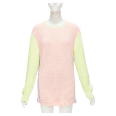 STELLA MCCARTNEY 2012 neongelb-orangefarbener Pullover aus Baumwollmischung in Übergröße IT44 L