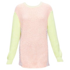 STELLA MCCARTNEY 2012 amarillo neón naranja mezcla de algodón jersey oversize IT44 L