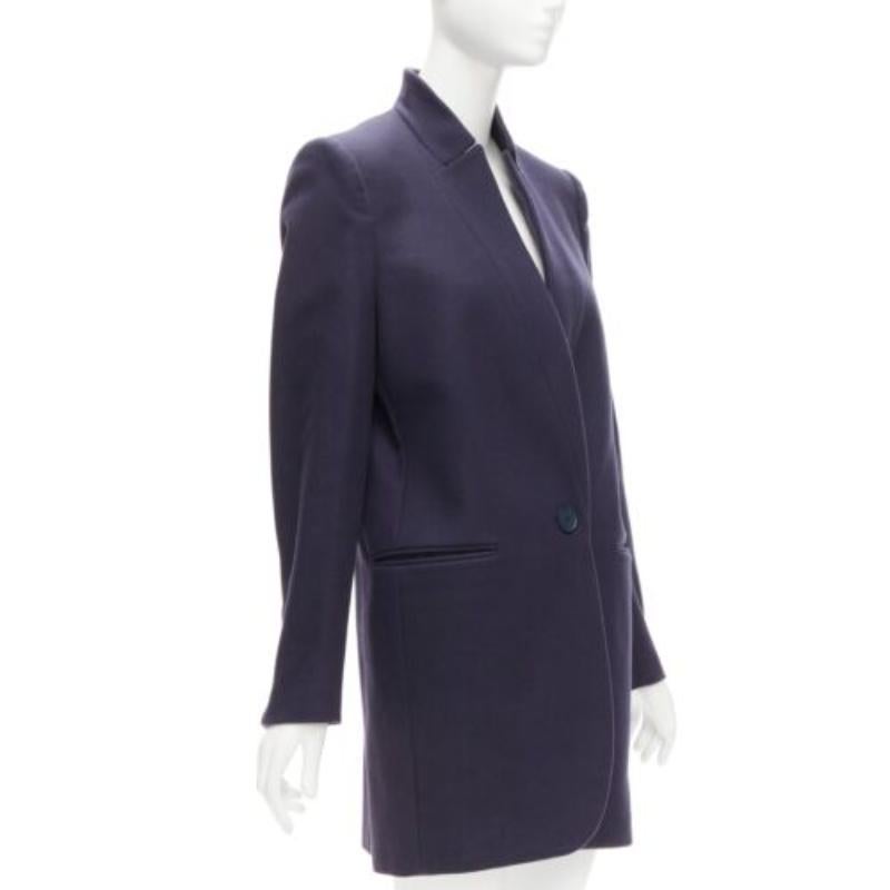 Nero STELLA MCCARTNEY 2013 Bryces cappotto blazer longline in lana e cachemire IT42 M. in vendita