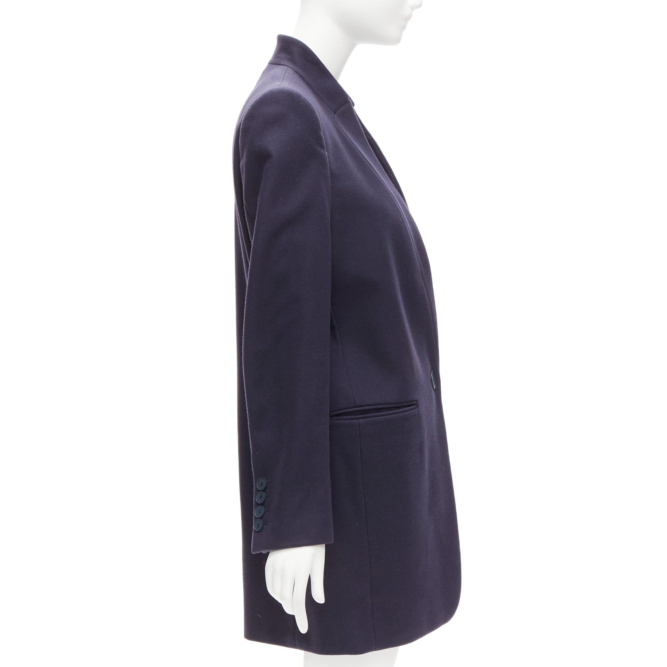 STELLA MCCARTNEY 2013 Bryce navy wool cashmere longline blazer coat IT42 M In Good Condition For Sale In Hong Kong, NT