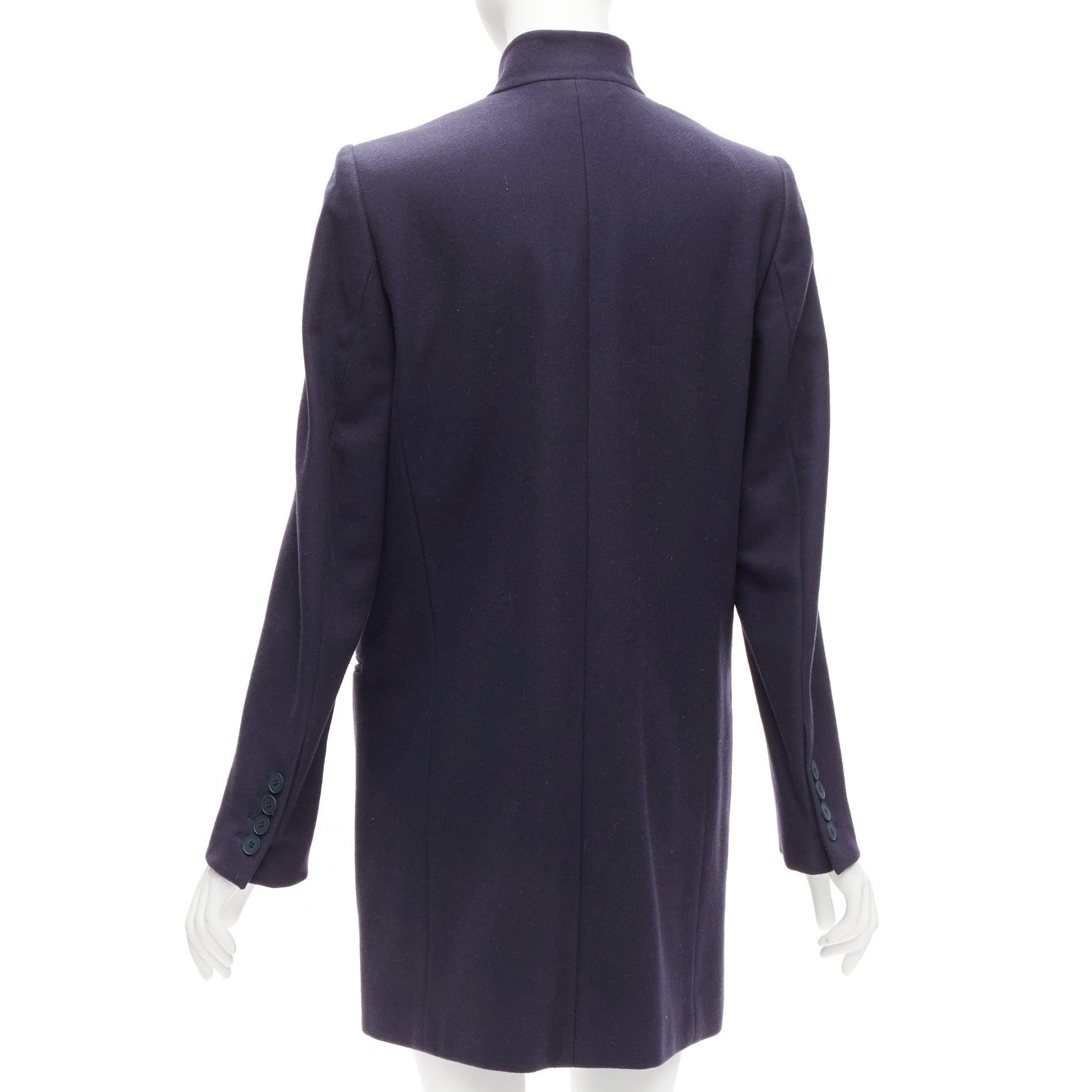 Women's STELLA MCCARTNEY 2013 Bryce navy wool cashmere longline blazer coat IT42 M For Sale