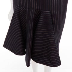 STELLA MCCARTNEY 2013 grey wool blend pinstripe structural pleated dress IT40 S