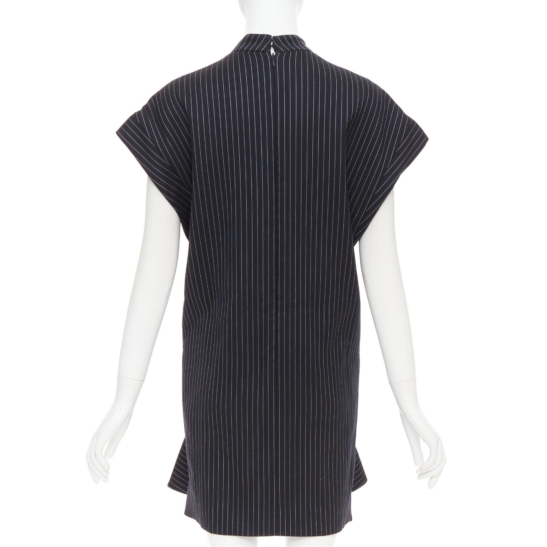 Stella McCartney 2013 robe à plis structurels en laine mélangée grise IT40 S Pour femmes en vente