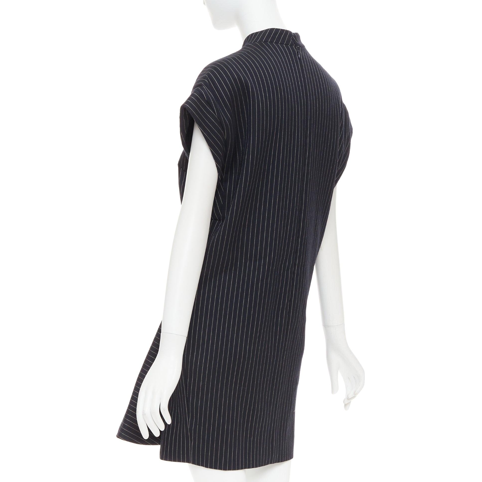Stella McCartney 2013 robe à plis structurels en laine mélangée grise IT40 S en vente 1