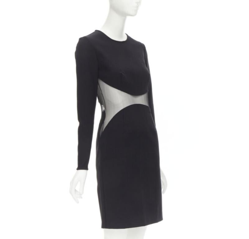STELLA MCCARTNEY 2013 Pasarela Vestido bodycon ilusión cintura transparente IT40 S Negro en venta