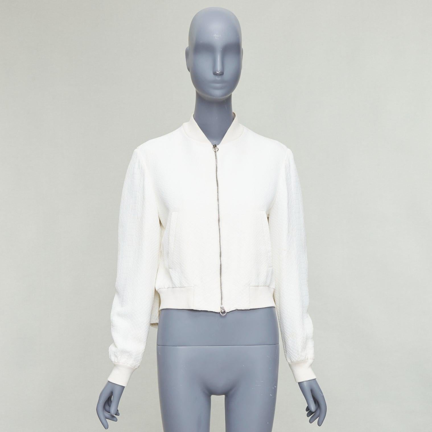 STELLA MCCARTNEY 2013 Bomber recortada en jacquard escamado blanco IT40 S en venta 5