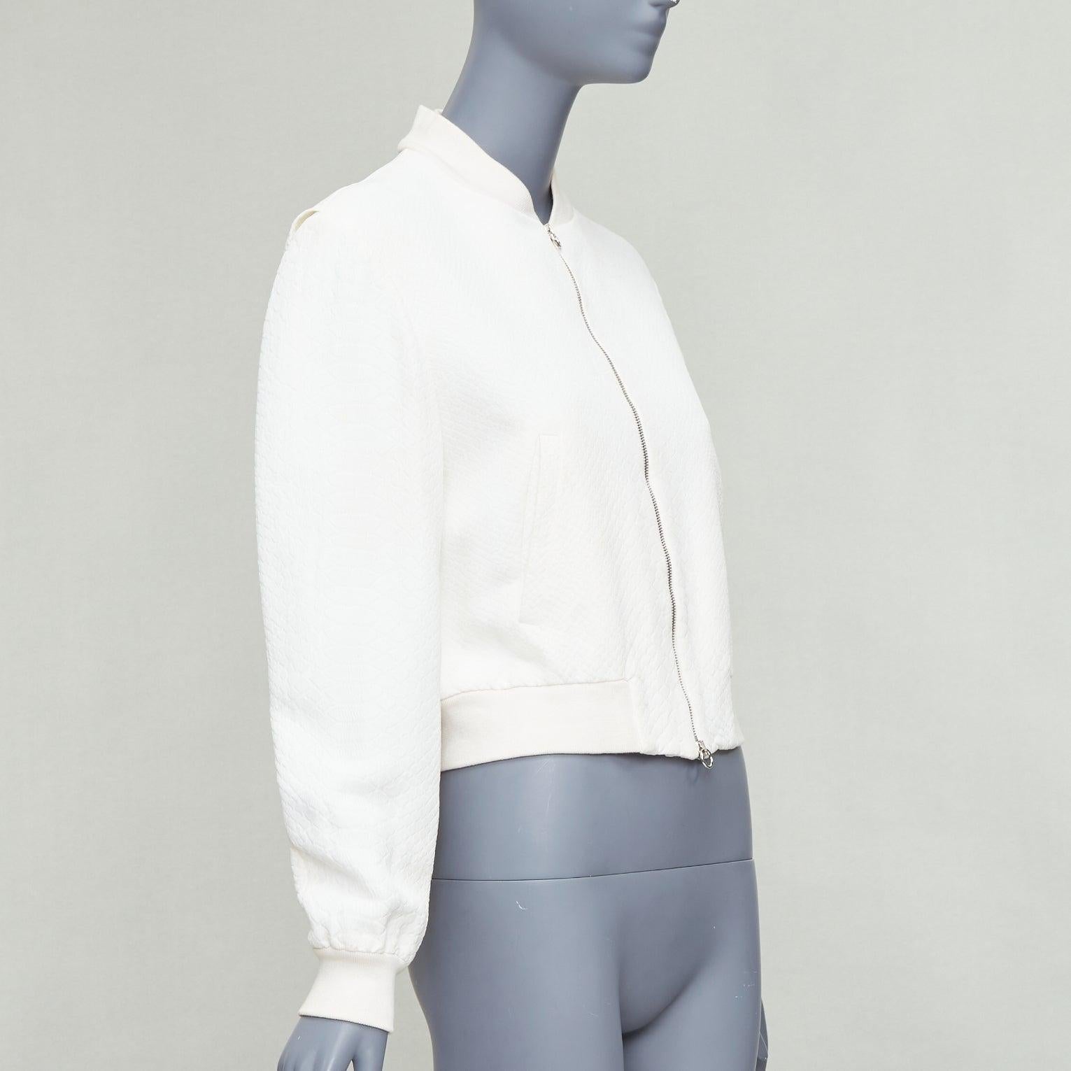 STELLA MCCARTNEY 2013 Bomber recortada en jacquard escamado blanco IT40 S en Bastante bueno estado para la venta en Hong Kong, NT
