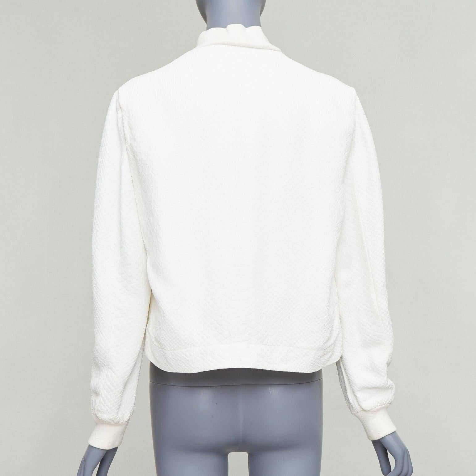STELLA MCCARTNEY 2013 Bomber recortada en jacquard escamado blanco IT40 S en venta 1