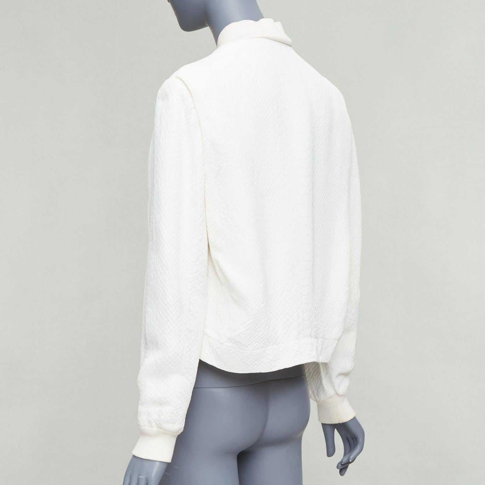 STELLA MCCARTNEY 2013 Bomber recortada en jacquard escamado blanco IT40 S en venta 2