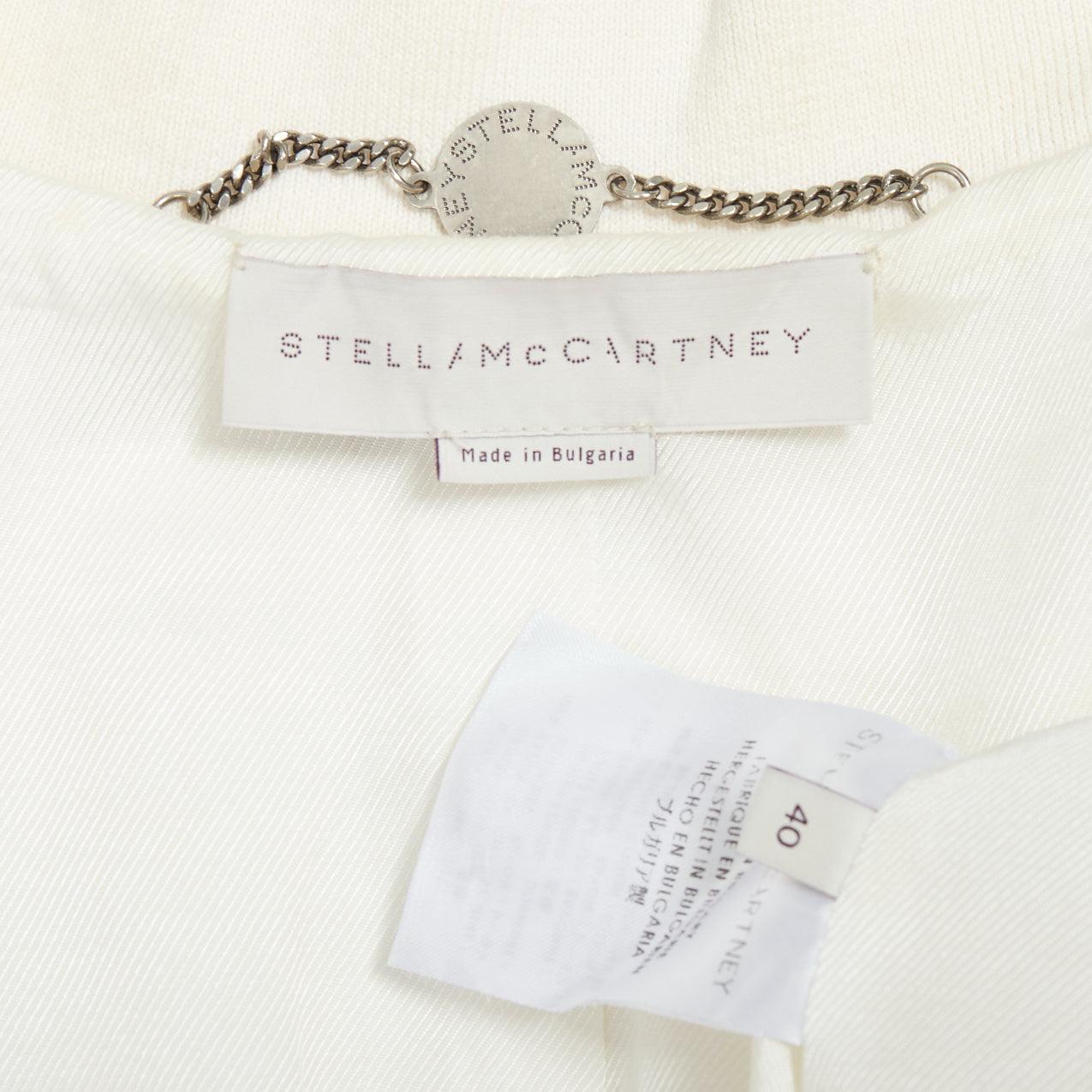 STELLA MCCARTNEY 2013 Bomber recortada en jacquard escamado blanco IT40 S en venta 4