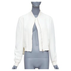 STELLA MCCARTNEY 2013 white scale jacquard cropped bomber IT40 S