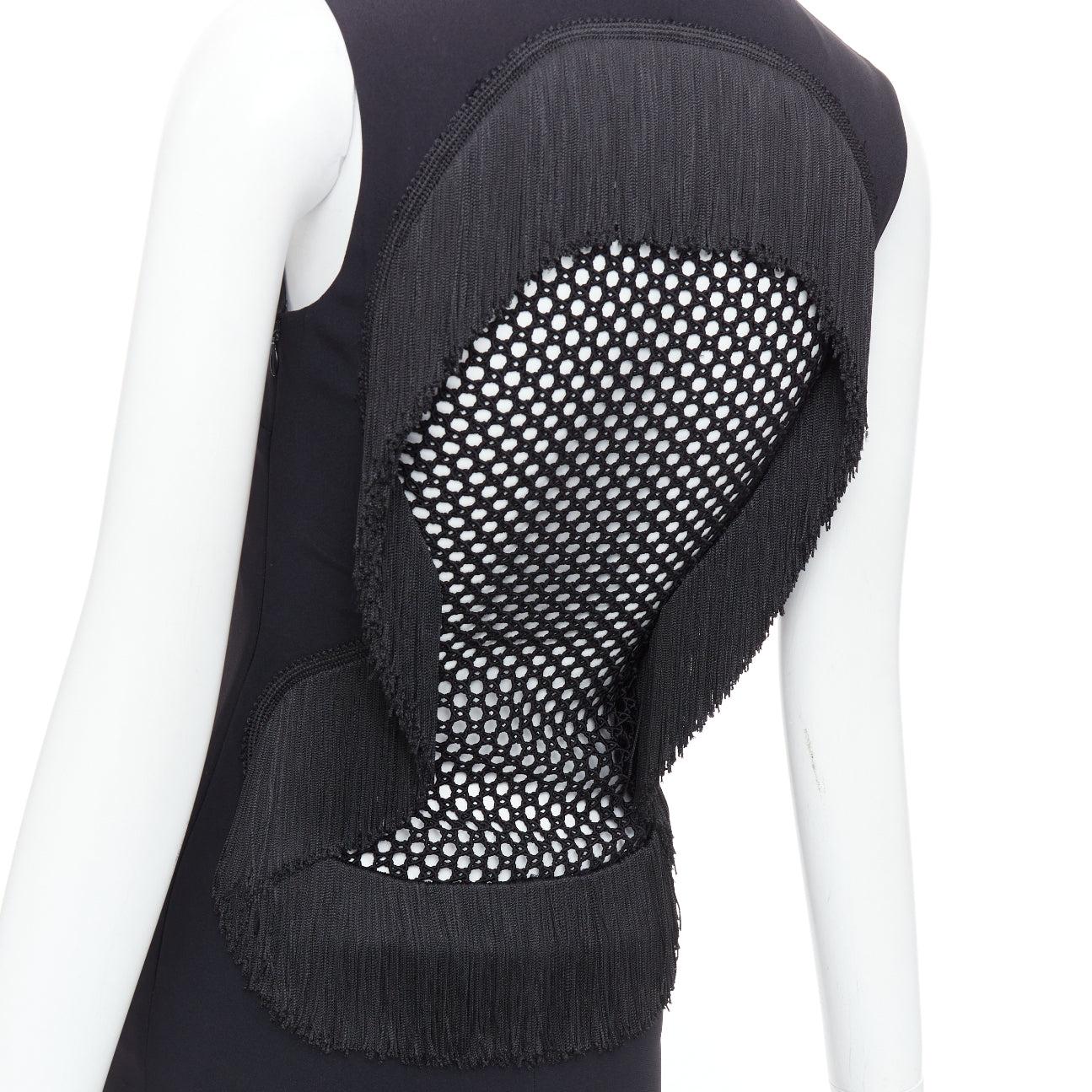 STELLA MCCARTNEY 2014 black fringe mesh back fitted long train gown IT36 XXS
Reference: JACG/A00243
Brand: Stella McCartney
Designer: Stella McCartney
Collection: 2014
Material: Rayon, Blend
Color: Black
Pattern: Solid
Closure: Zip
Lining: Black