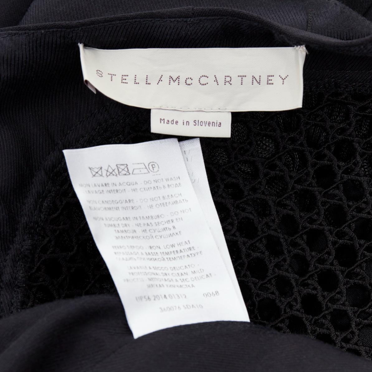 STELLA MCCARTNEY 2014 black fringe mesh back fitted long train gown IT36 XXS For Sale 3