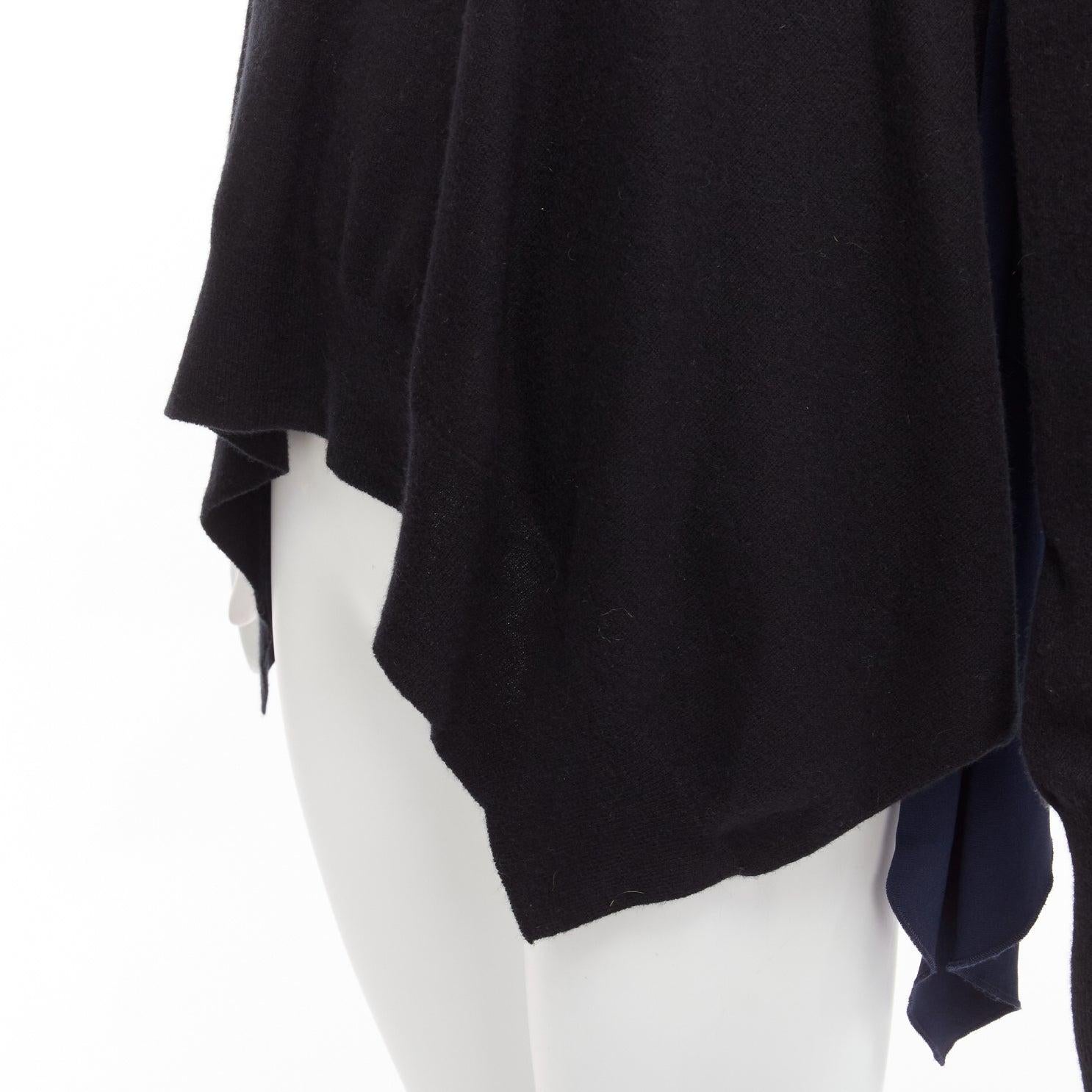 STELLA MCCARTNEY 2014 black navy virgin wool handkerchief sweater top IT42 M In Excellent Condition For Sale In Hong Kong, NT