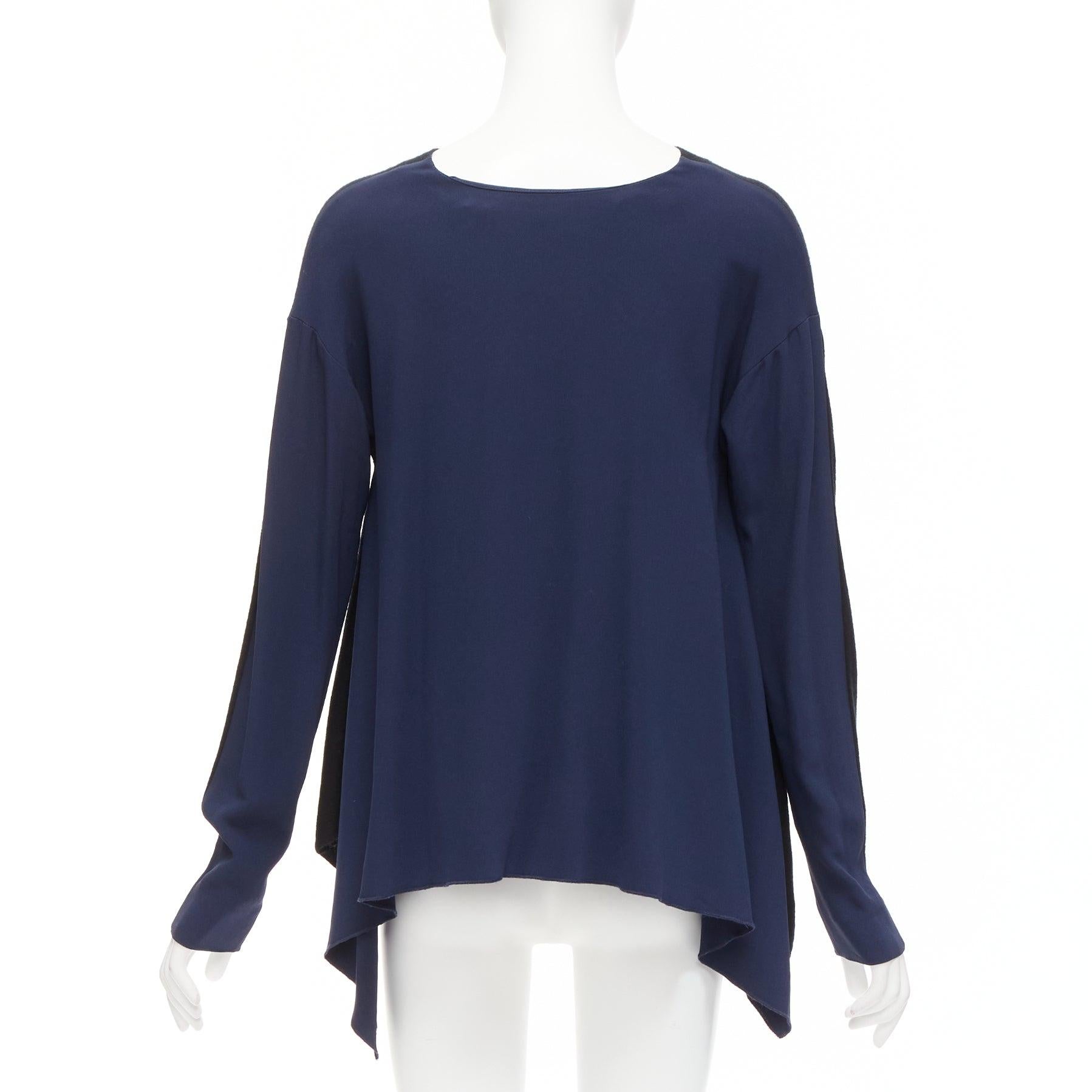 STELLA MCCARTNEY 2014 black navy virgin wool handkerchief sweater top IT42 M For Sale 1