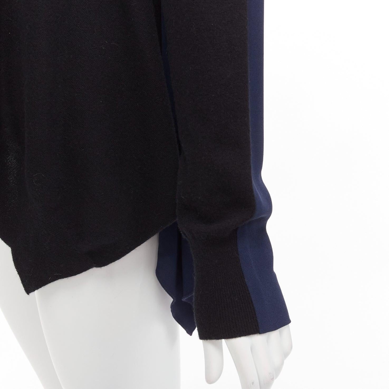 STELLA MCCARTNEY 2014 black navy virgin wool handkerchief sweater top IT42 M For Sale 3
