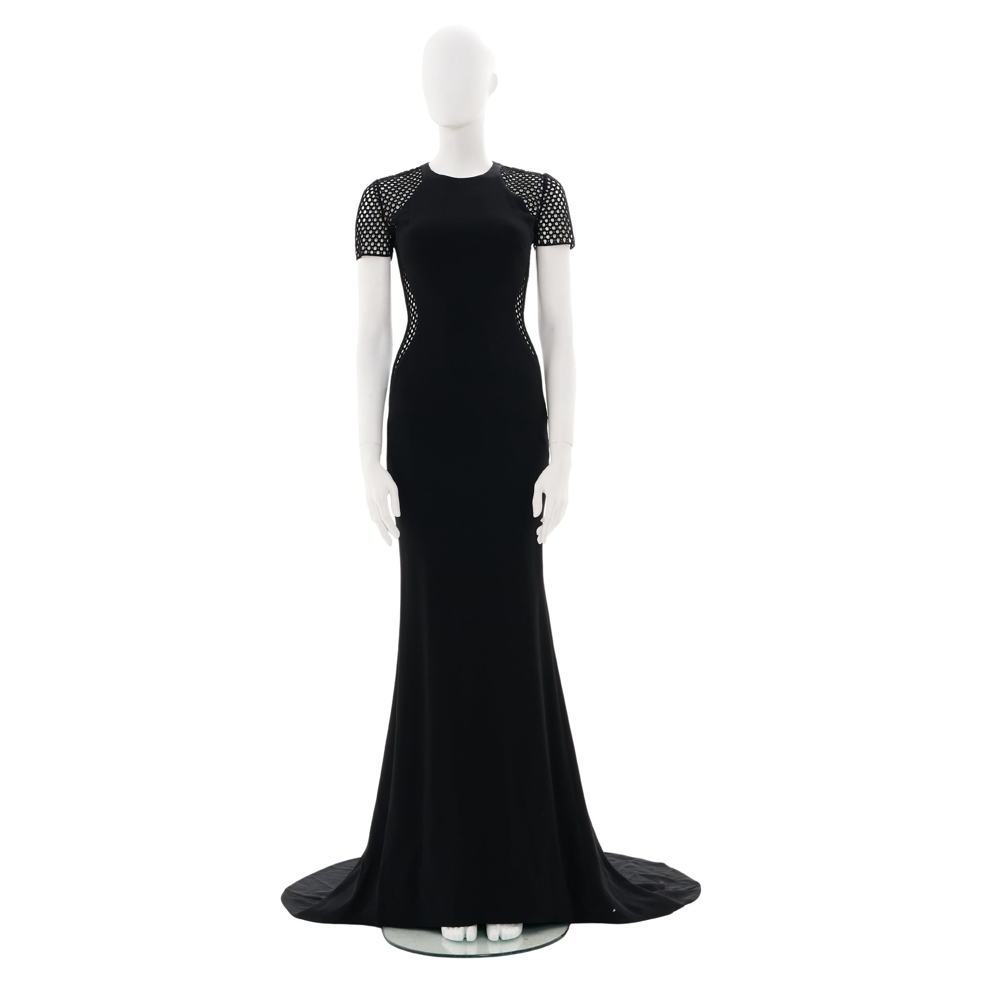 Stella McCartney 2014 Black Silk evening dress with train For Sale