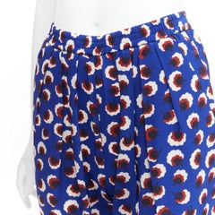 STELLA MCCARTNEY 2014 blue floral 100% silk elasticated waist pants IT36 XXS
