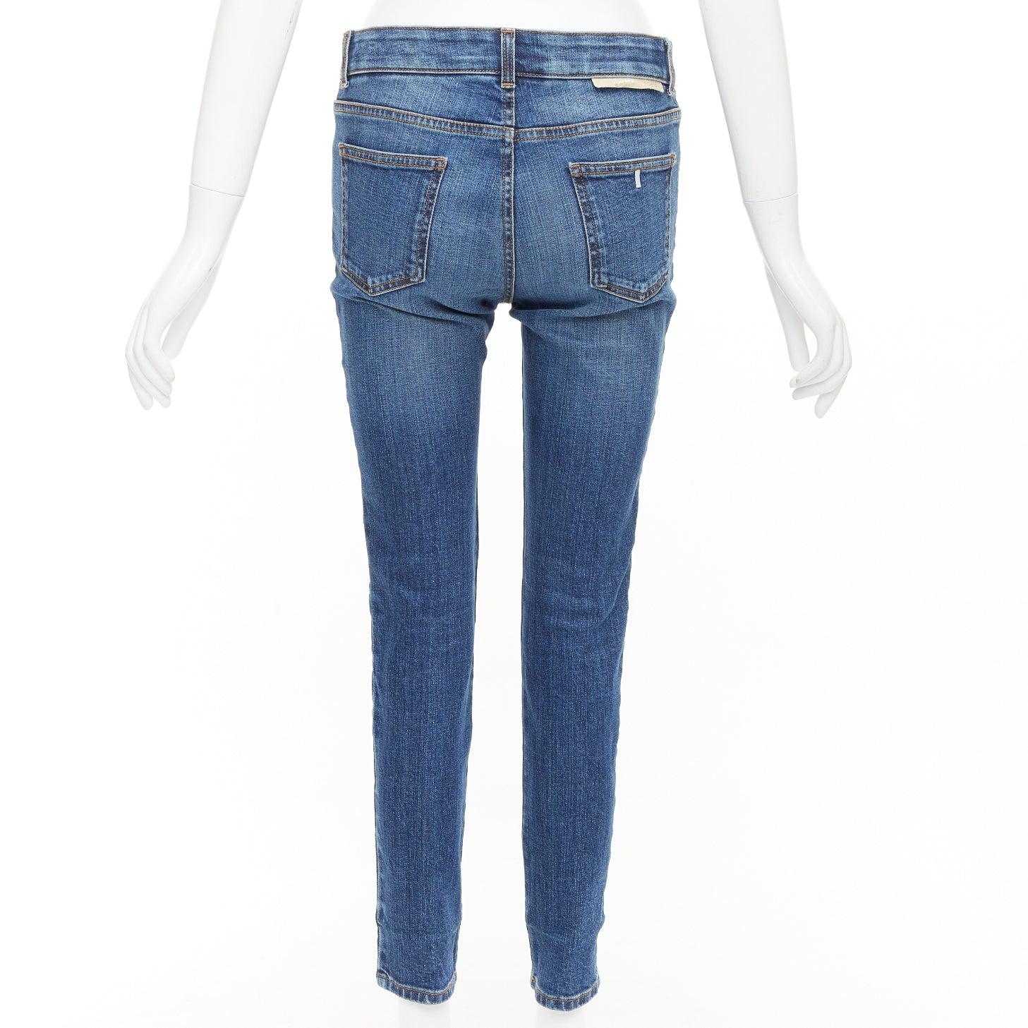 STELLA MCCARTNEY 2014 - Jean raccourci bleu avec broderie ethnique 28