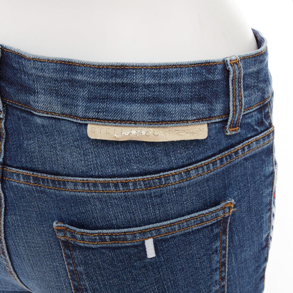 STELLA MCCARTNEY 2014 - Jean raccourci bleu avec broderie ethnique 28