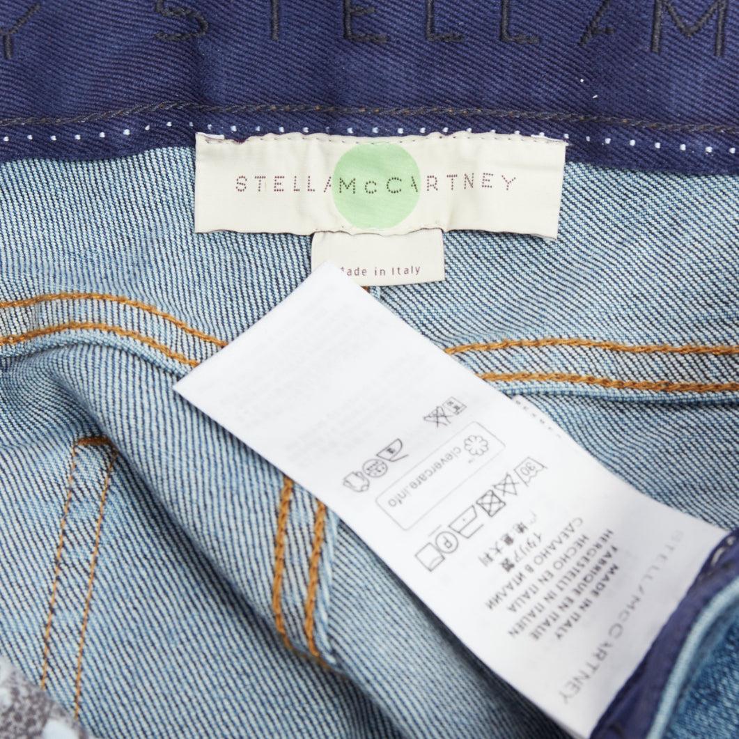 STELLA MCCARTNEY 2014 - Jean raccourci bleu avec broderie ethnique 28