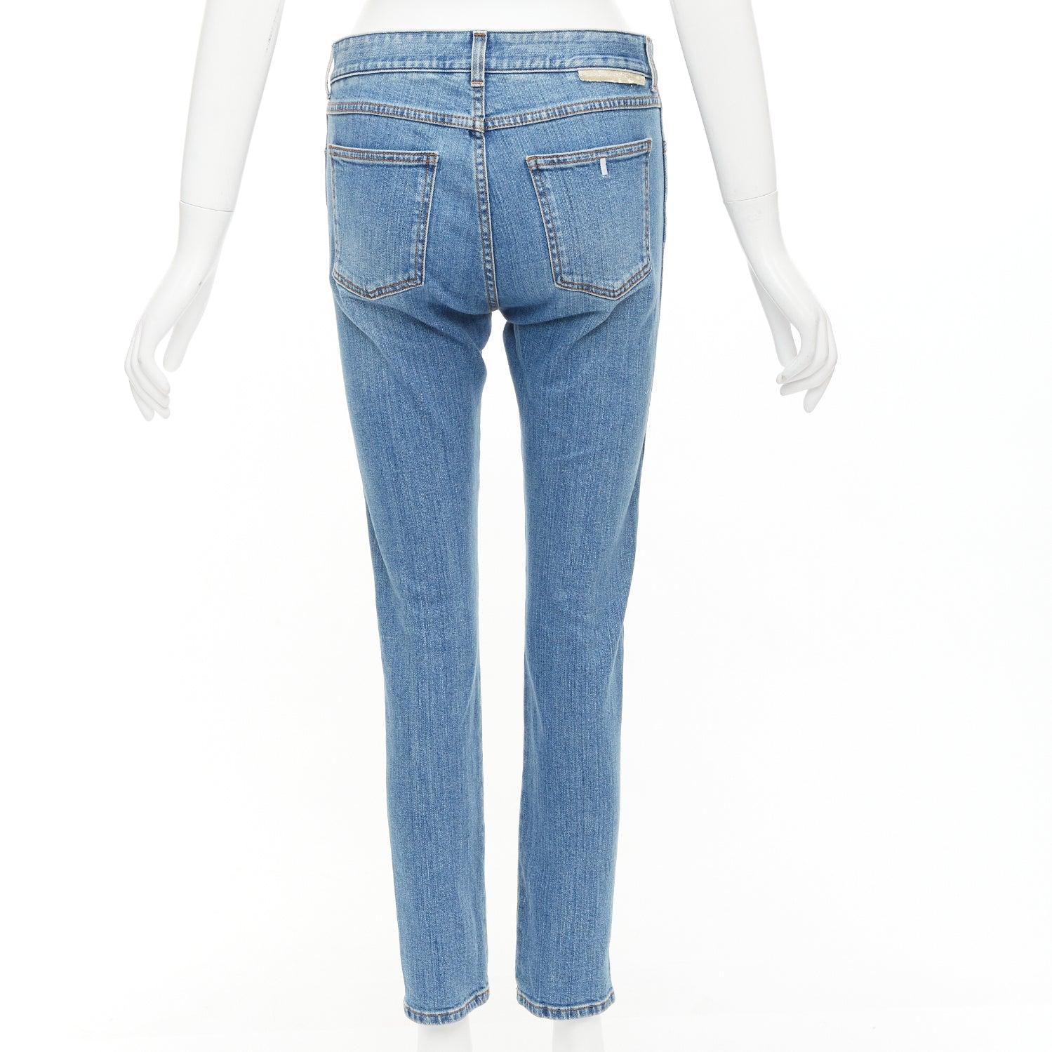 De las mujeres STELLA MCCARTNEY 2014 red floral leopard applique patch jeans 25