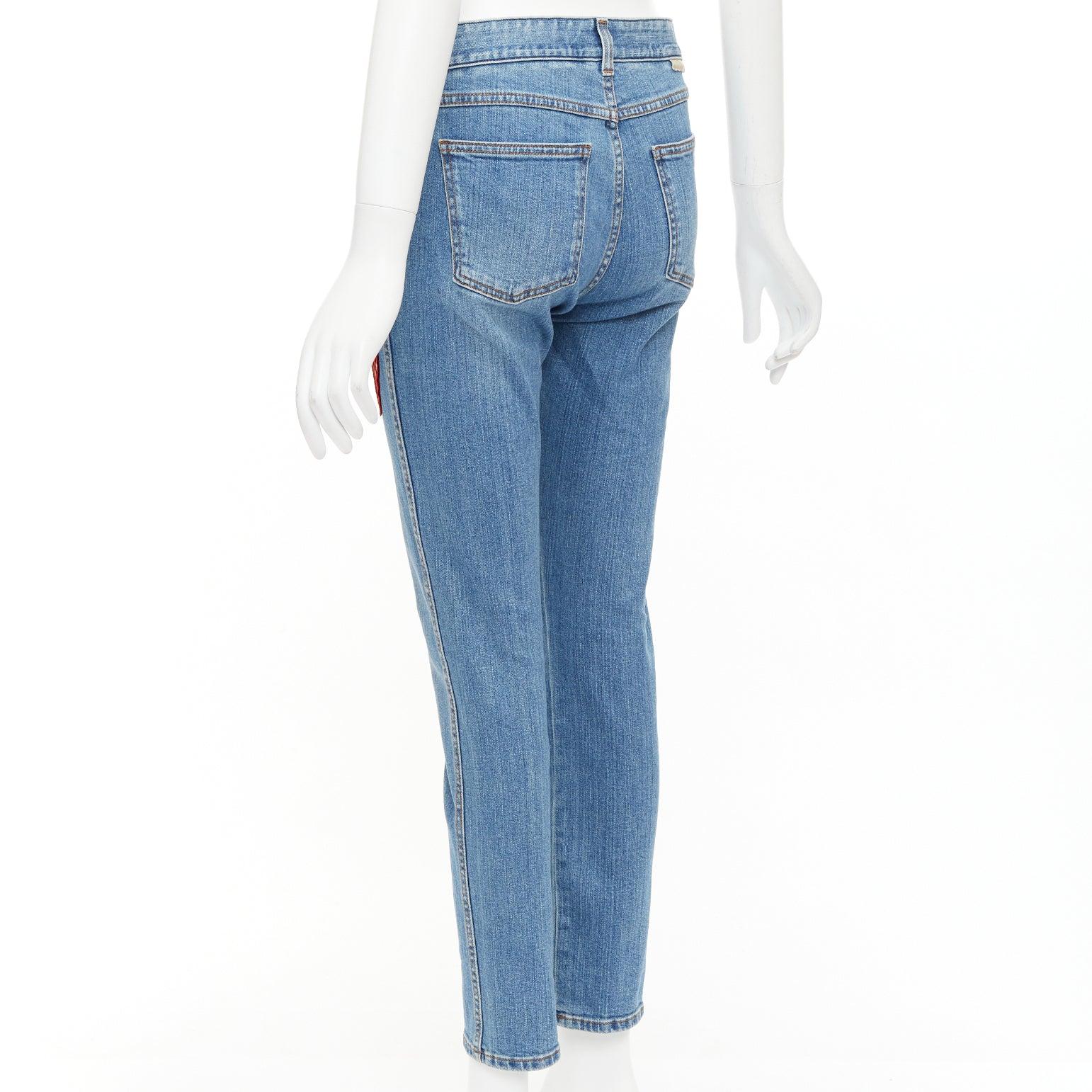 STELLA MCCARTNEY 2014 red floral leopard applique patch jeans 25