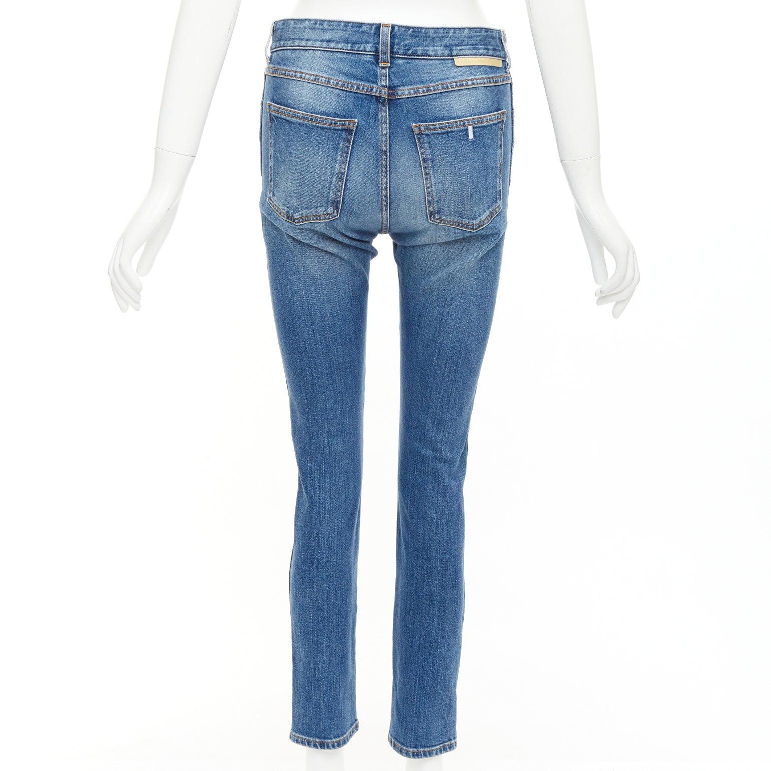 STELLA MCCARTNEY 2014 jaune bleu patch superhero jeans cropped 25