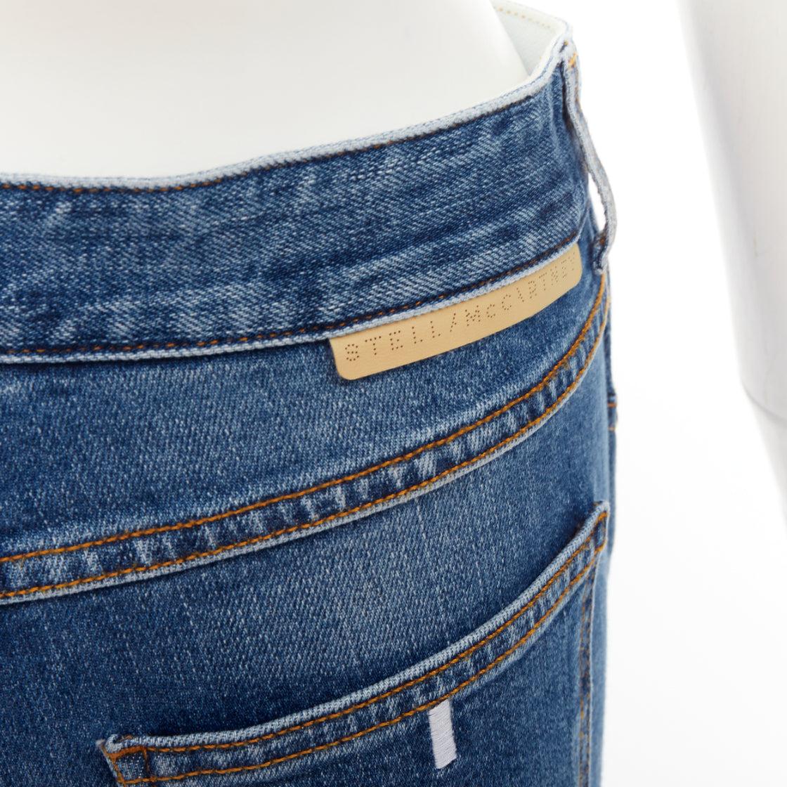 STELLA MCCARTNEY 2014 jaune bleu patch superhero jeans cropped 25