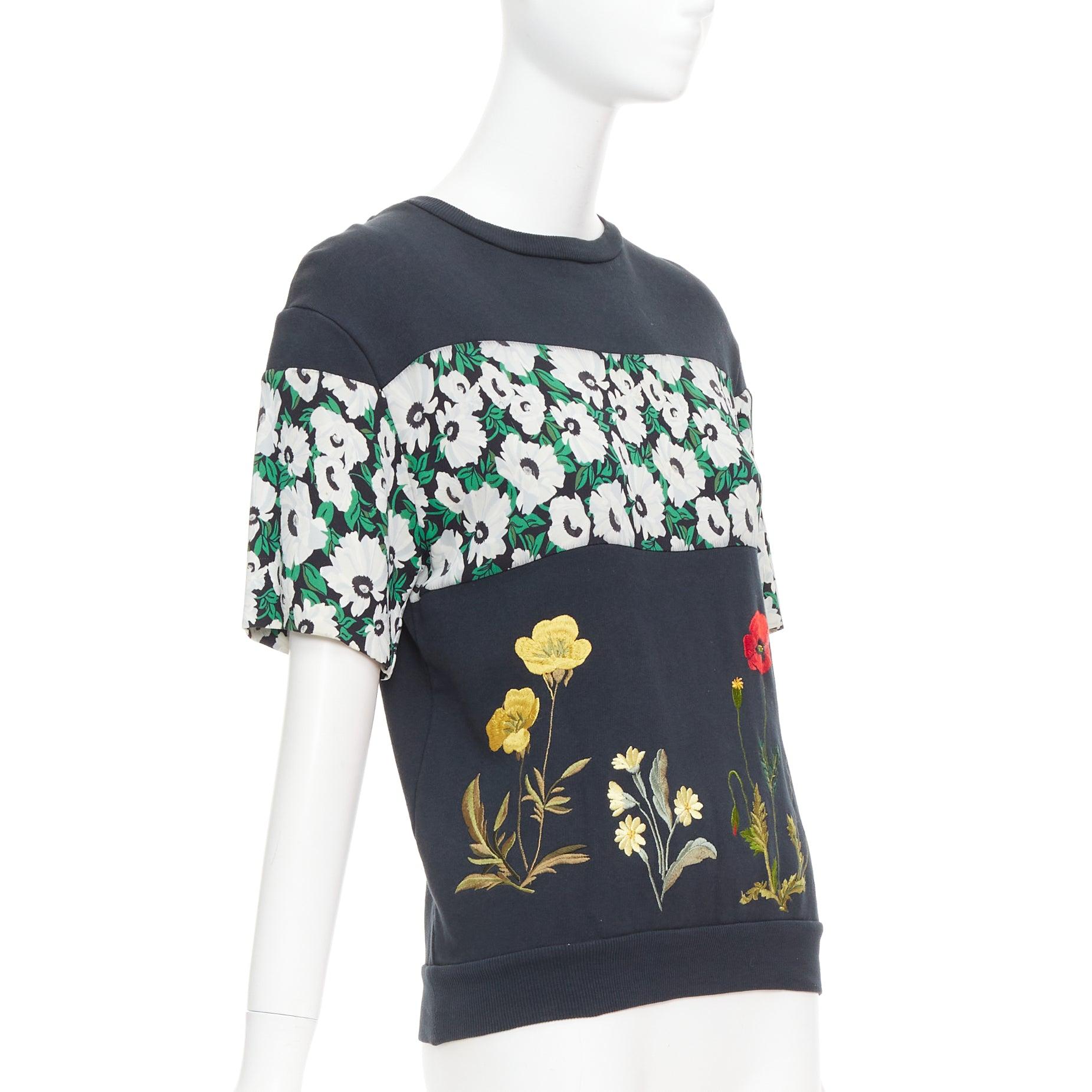 Noir Pull STELLA MCCARTNEY 2015 noir en coton brodé coquelicot marguerite IT38 XS en vente
