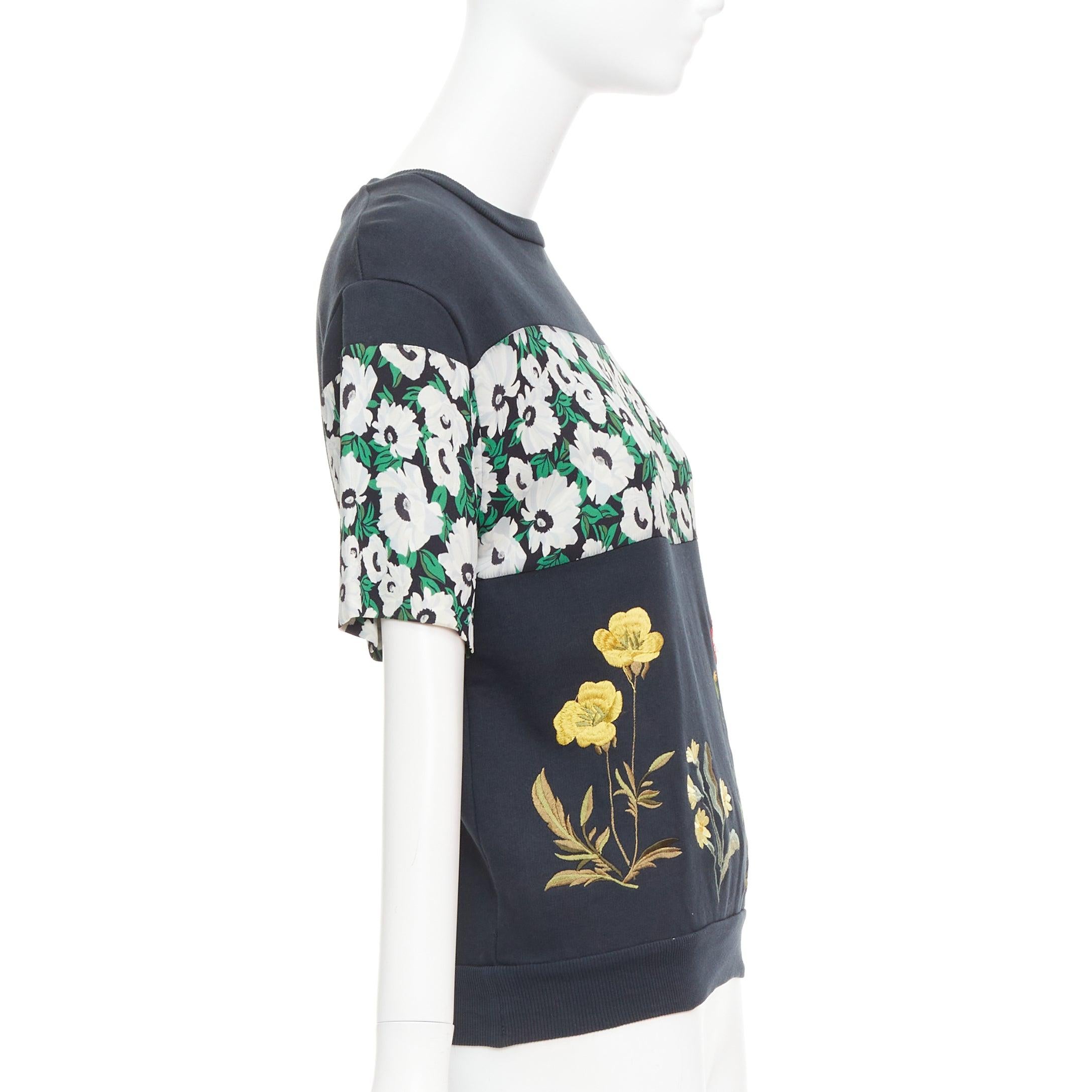Pull STELLA MCCARTNEY 2015 noir en coton brodé coquelicot marguerite IT38 XS Bon état - En vente à Hong Kong, NT