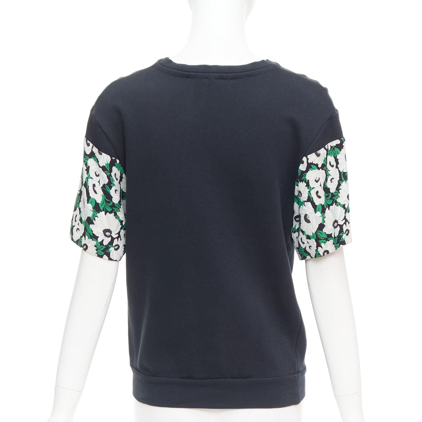 Pull STELLA MCCARTNEY 2015 noir en coton brodé coquelicot marguerite IT38 XS Pour femmes en vente