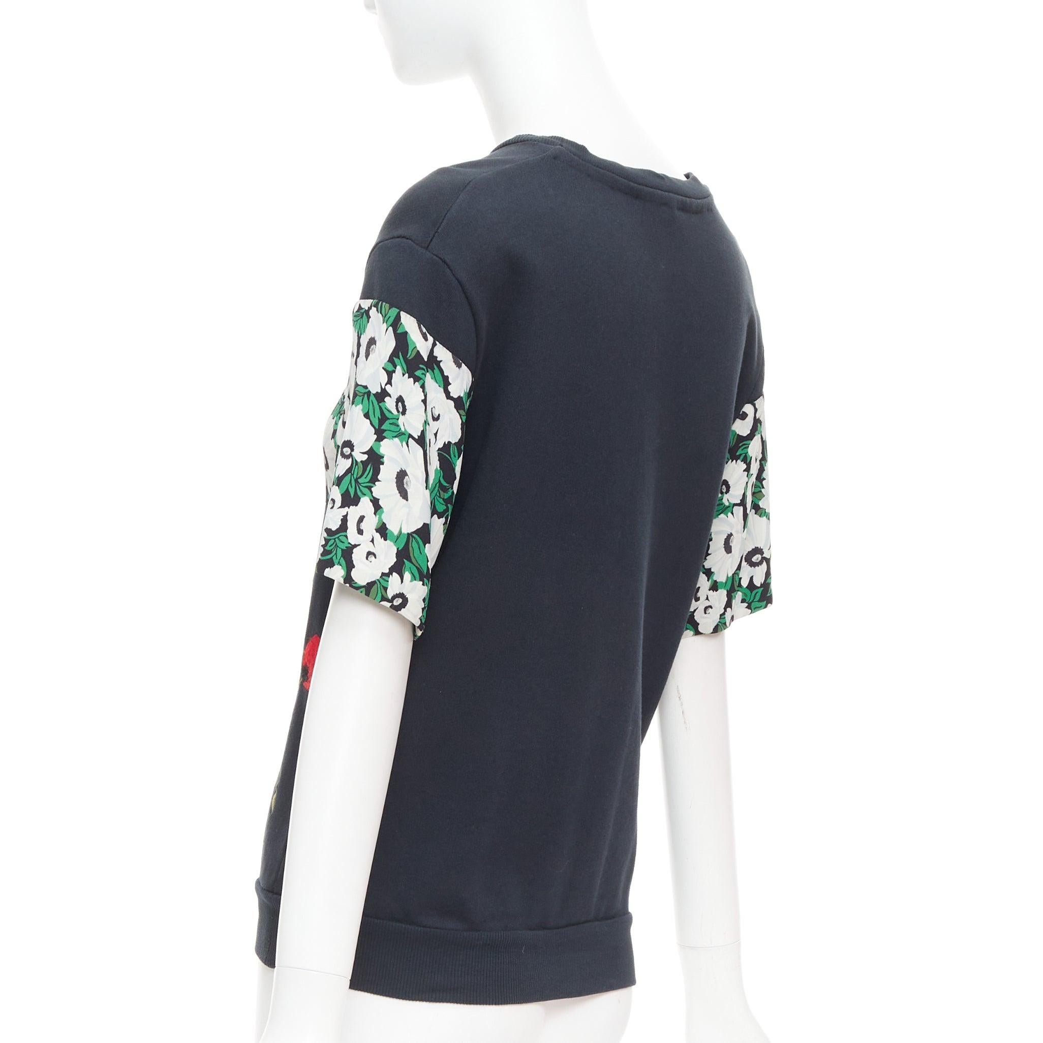 Pull STELLA MCCARTNEY 2015 noir en coton brodé coquelicot marguerite IT38 XS en vente 1