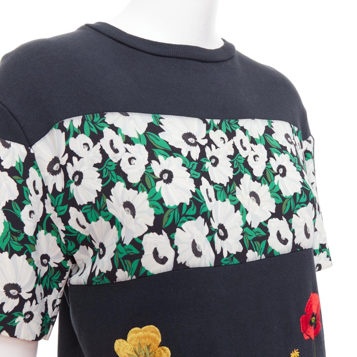 Pull STELLA MCCARTNEY 2015 noir en coton brodé coquelicot marguerite IT38 XS en vente 2