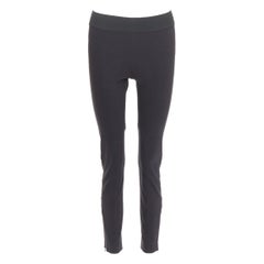 STELLA MCCARTNEY 2015 black cotton stretch zip hem equestrian riding pants IT38