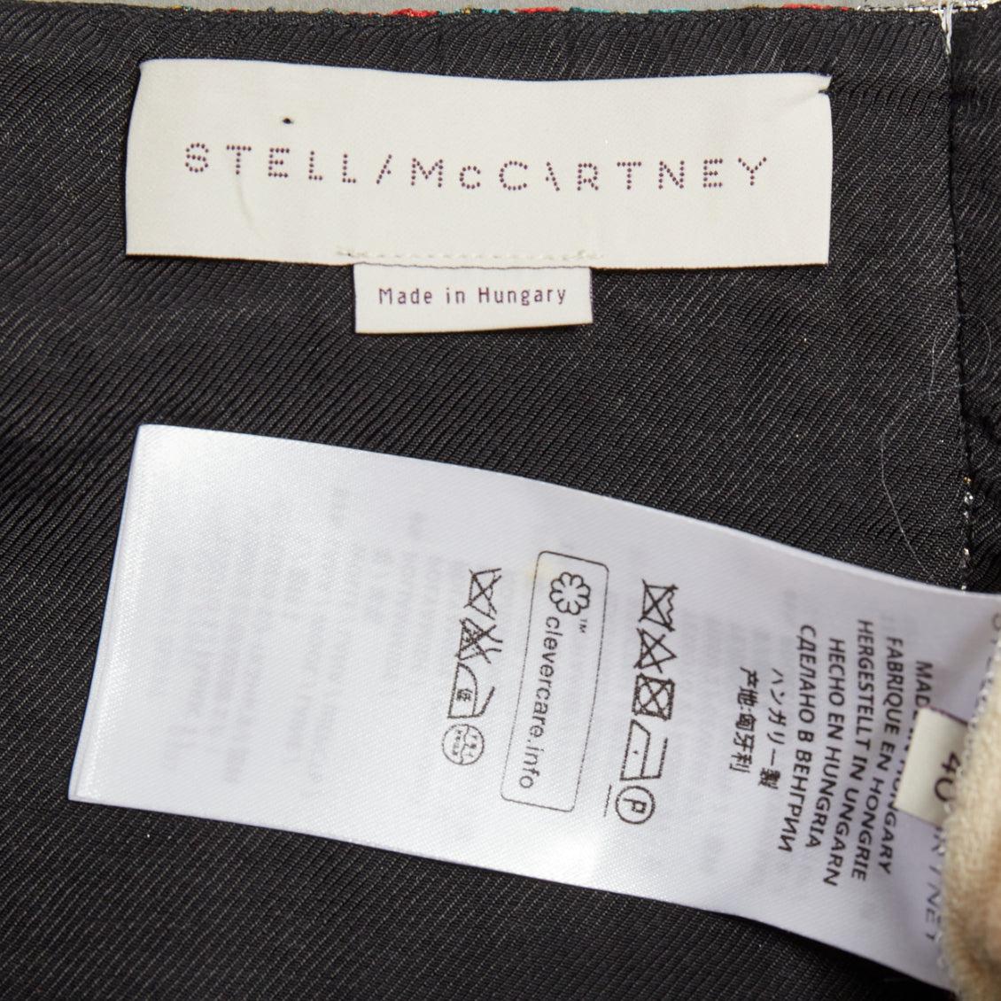 Stella McCartney 2015 gonna midi in misto lana crema e jacquard etnico argento IT40 S in vendita 3