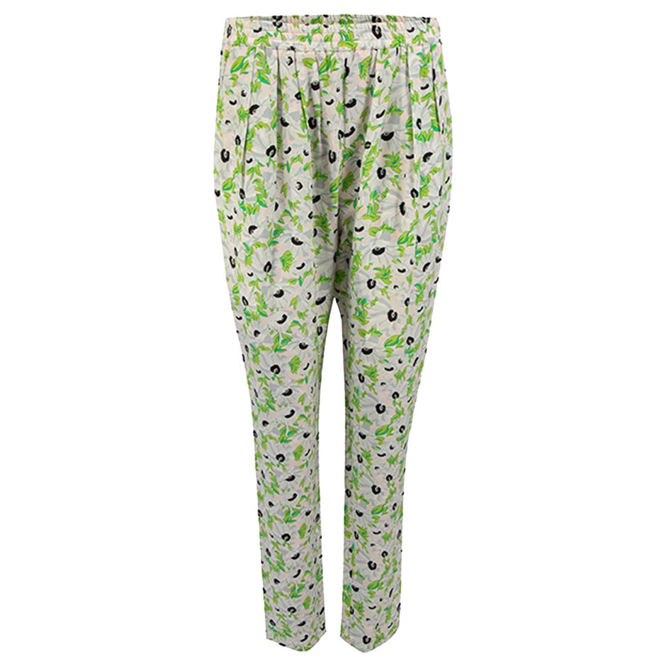 Stella McCartney 2015 Floral Printed Silk Trousers Size XS