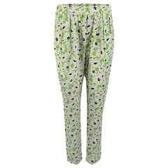 Stella McCartney 2015 Floral Printed Silk Trousers Size XS
