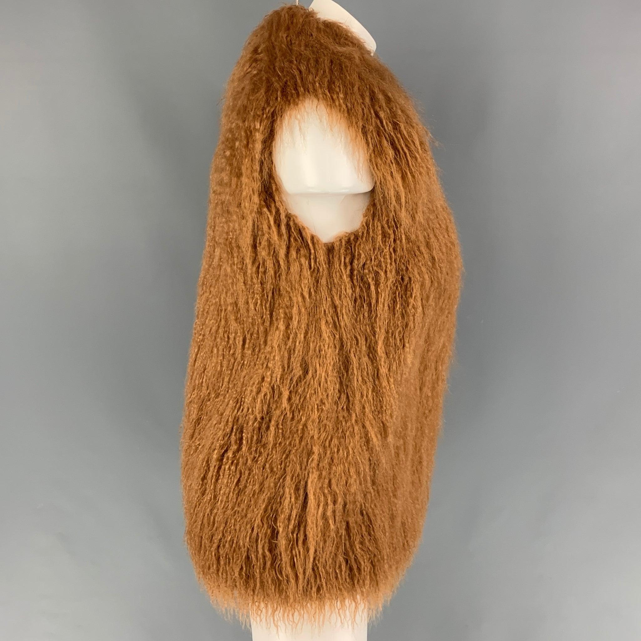 STELLA McCARTNEY 2015 'Fur Free Fur' vest comes in a brown faux fur with a full liner featuring a large collar, slit pockets, and a hook & loop closure. Made in Hungary. Excellent
Pre-Owned Condition. 

Marked:   36 

Measurements: 
 
Shoulder:12