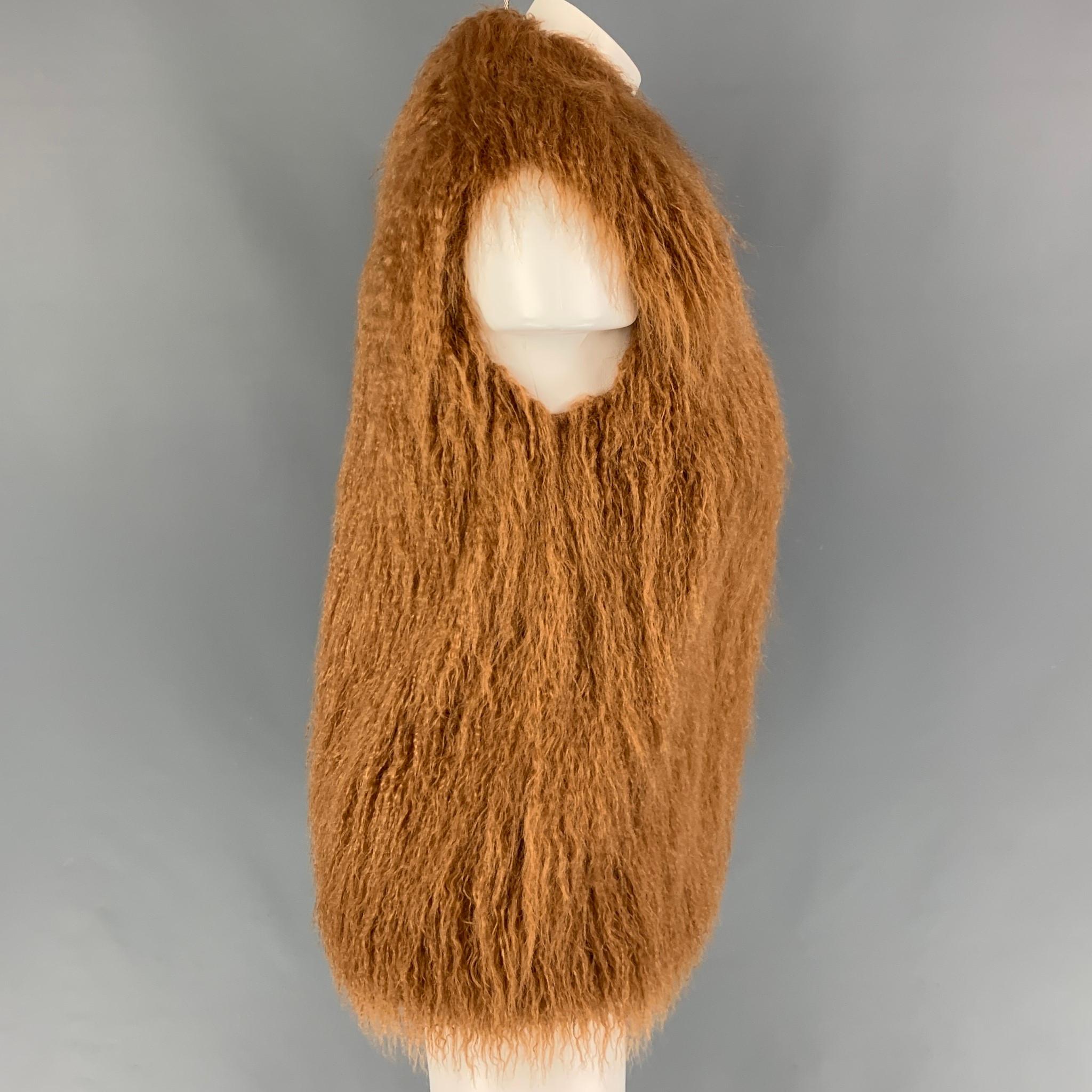STELLA McCARTNEY 2015 'Fur Free Fur' vest comes in a brown faux fur with a full liner featuring a large collar, slit pockets, and a hook & loop closure. Made in Hungary.

Excellent Pre-Owned Condition.
Marked: 36
Original Retail Price: