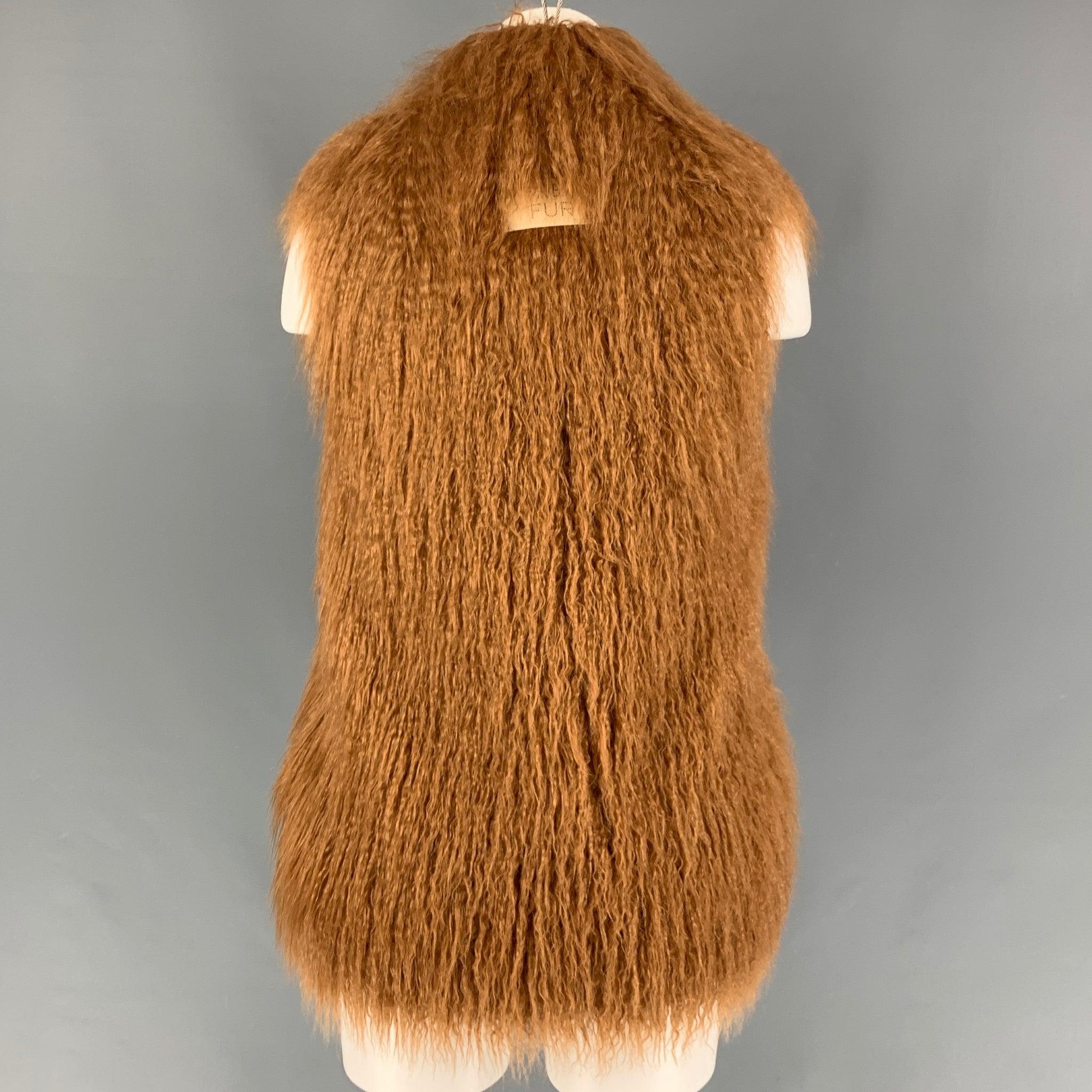 Women's STELLA McCARTNEY 2015 Size XS Brown Faux Fur Vest For Sale