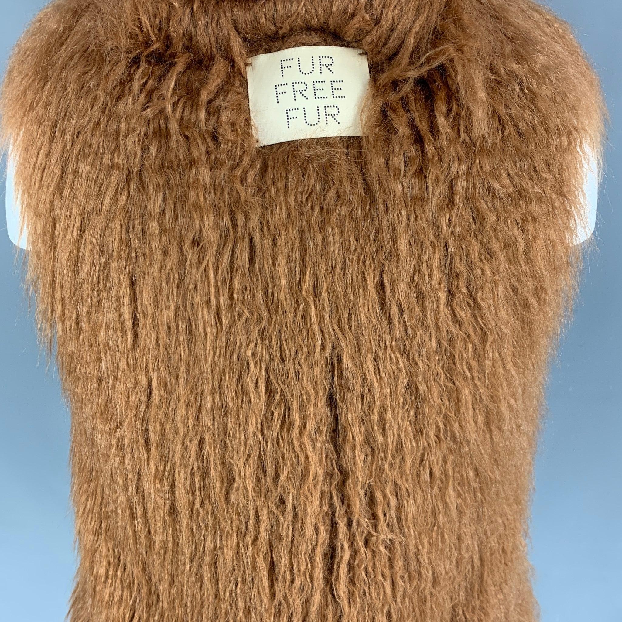 STELLA McCARTNEY 2015 Size XS Brown Modacrylic Faux Fur Vest For Sale 1