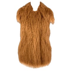 STELLA McCARTNEY 2015 Talla XS Chaleco de piel sintética modacrílica marrón