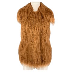 STELLA McCARTNEY 2015 Size XS Brown Modacrylic Faux Fur Vest