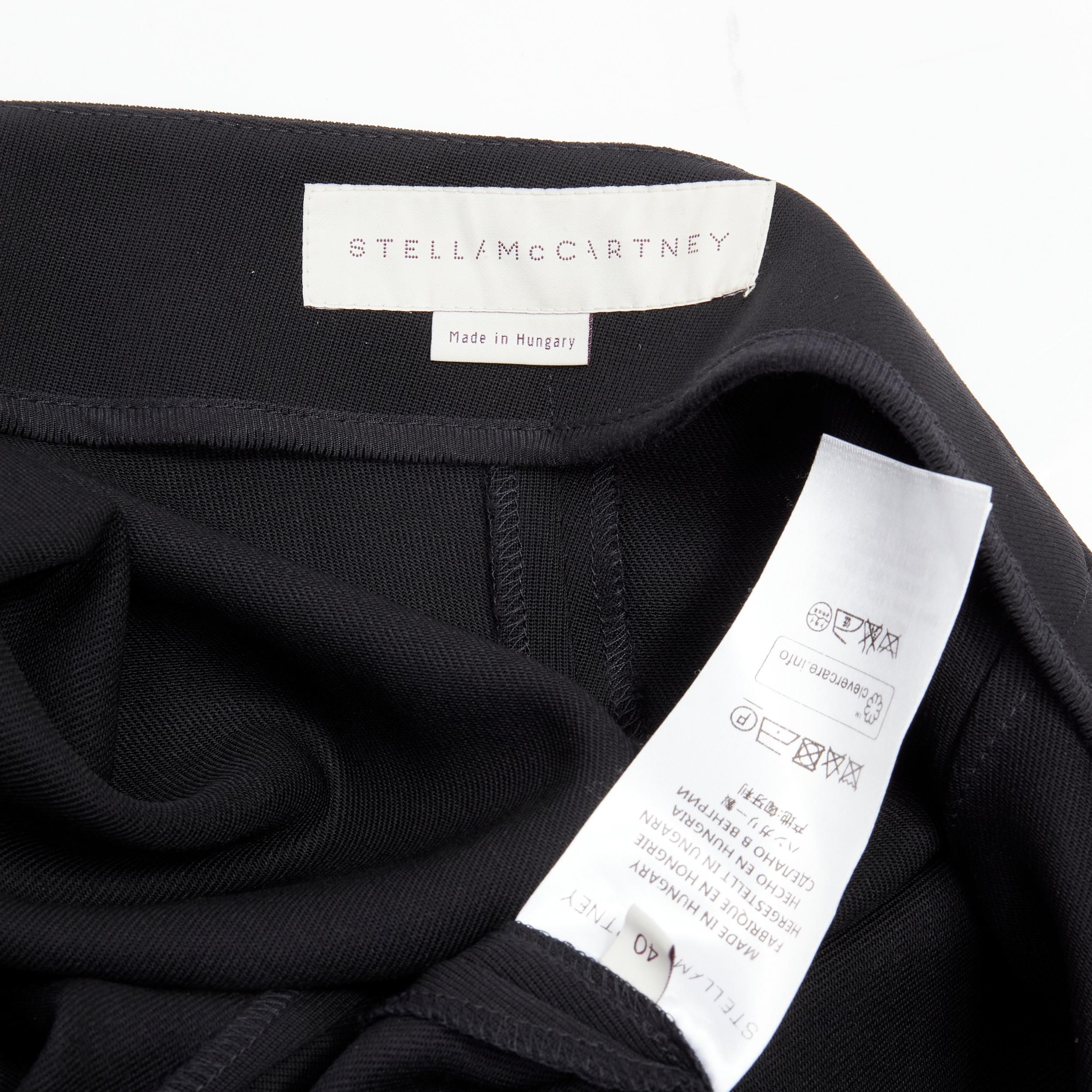 STELLA MCCARTNEY 2015 pantaloni a gamba larga in lana nero argento impreziositi da bottoni IT40 S in vendita 5